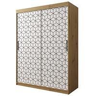 Schrank Heksagon 1 150 Eiche artisan/weiß