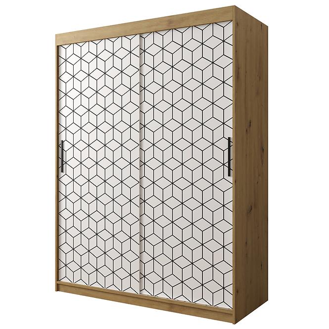 Schrank Heksagon 1 150 Eiche artisan/weiß