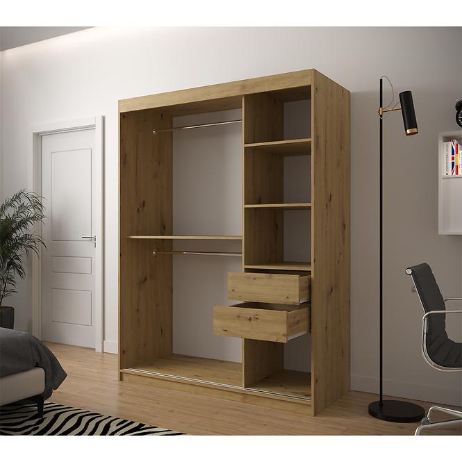 Schrank Heksagon 1 150 Eiche artisan/weiß,5