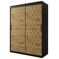 Schrank Heksagon 1 150 schwarz/Eiche artisan