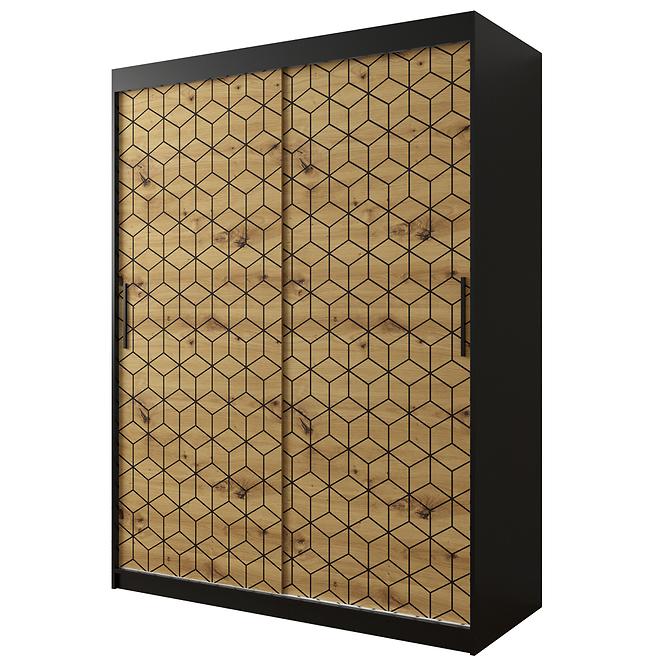 Schrank Heksagon 1 150 schwarz/Eiche artisan