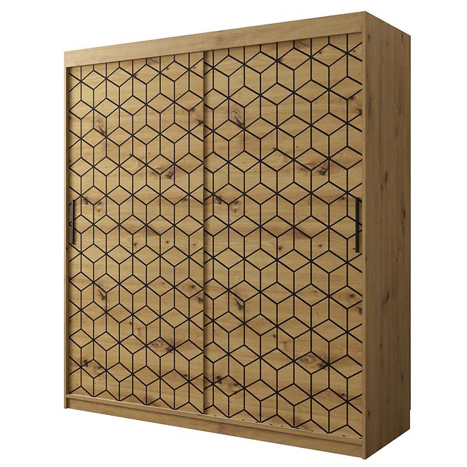 Schrank Heksagon 1 180 Eiche artisan/Eiche artisan