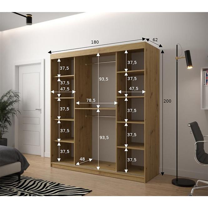 Schrank Heksagon 1 180 Eiche artisan/Eiche artisan