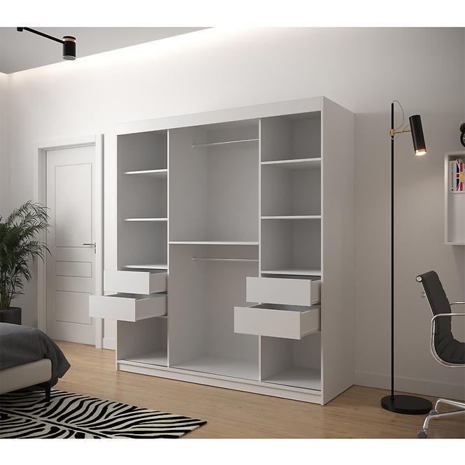 Schrank Heksagon 1 180 weiß/Eiche artisan