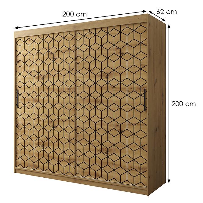 Schrank Heksagon 1 200 Eiche artisan/Eiche artisan,2