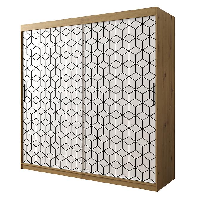 Schrank Heksagon 1 200 Eiche artisan/weiß