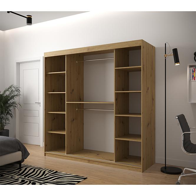 Schrank Heksagon 1 200 Eiche artisan/weiß,4
