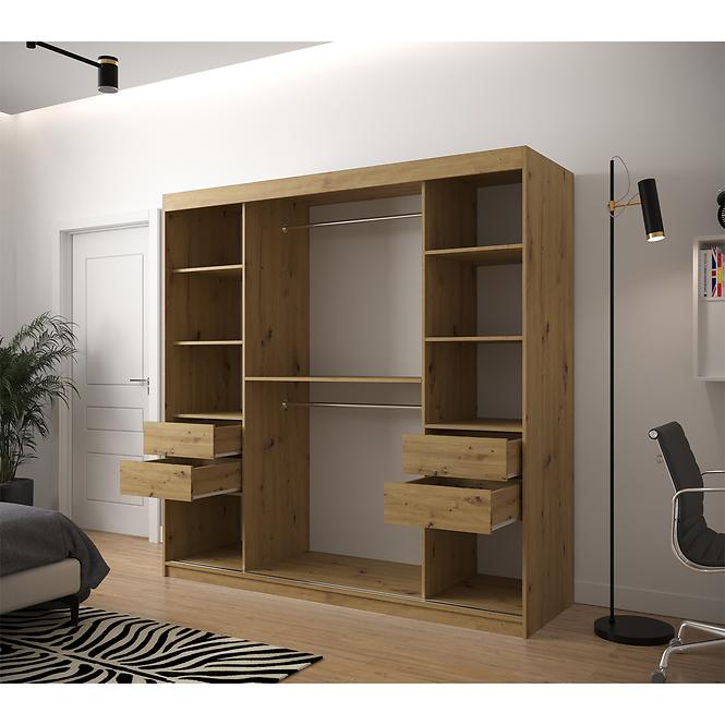 Schrank Heksagon 1 200 Eiche artisan/weiß,5
