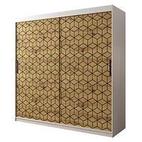 Schrank Heksagon 1 200 weiß/Eiche artisan