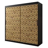 Schrank Heksagon 1 200 schwarz/Eiche artisan