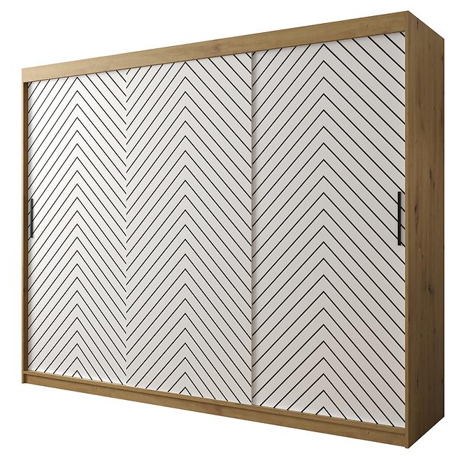 Schrank Heksagon 1 250 Eiche artisan/weiß
