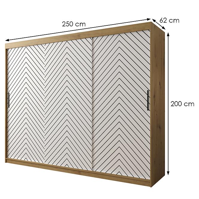 Schrank Heksagon 1 250 Eiche artisan/weiß