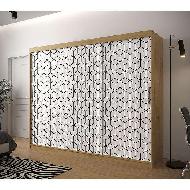 Schrank Heksagon 1 250 Eiche artisan/weiß