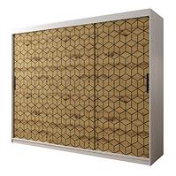 Schrank Heksagon 1 250 weiß/Eiche artisan
