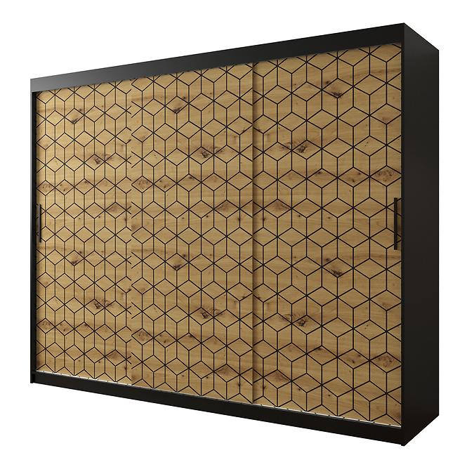 Schrank Heksagon 1 250 schwarz/Eiche artisan