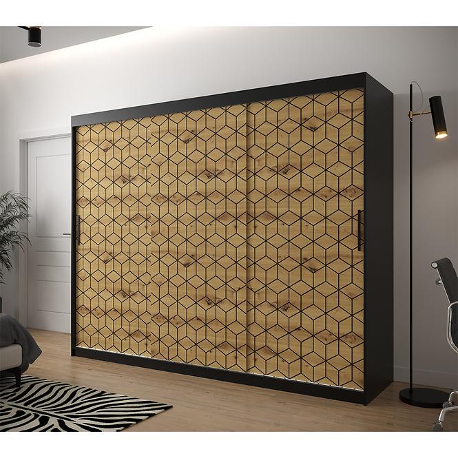 Schrank Heksagon 1 250 schwarz/Eiche artisan