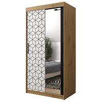 Schrank Heksagon 2 100 Eiche artisan/weiß/spiegel