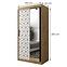 Schrank Heksagon 2 100 Eiche artisan/weiß/spiegel,2