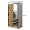 Schrank Heksagon 2 100 weiß/Eiche artisan/spiegel,2