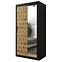Schrank Heksagon 2 100 schwarz/Eiche artisan/spiegel