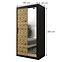 Schrank Heksagon 2 100 schwarz/Eiche artisan/spiegel,2