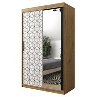 Schrank Heksagon 2 120 Eiche artisan/weiß/spiegel