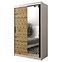 Schrank Heksagon 2 120 weiß/Eiche artisan/spiegel