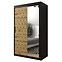 Schrank Heksagon 2 120 schwarz/Eiche artisan/spiegel
