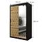 Schrank Heksagon 2 120 schwarz/Eiche artisan/spiegel,2