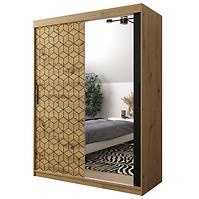 Schrank Heksagon 2 150 Eiche artisan/Eiche artisan/spiegel