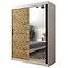 Schrank Heksagon 2 150 weiß/Eiche artisan/spiegel
