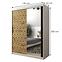 Schrank Heksagon 2 150 weiß/Eiche artisan/spiegel,2