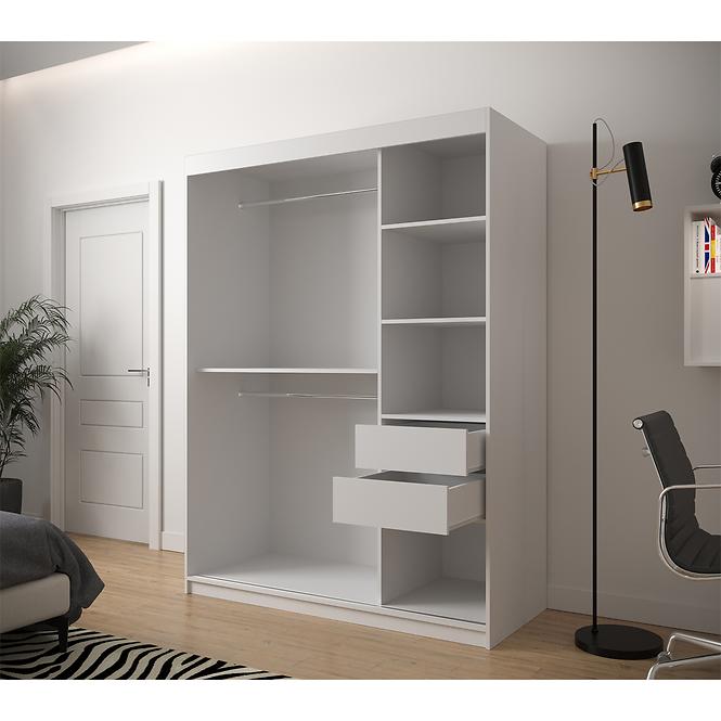 Schrank Heksagon 2 150 weiß/Eiche artisan/spiegel,5