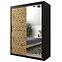 Schrank Heksagon 2 150 schwarz/Eiche artisan/spiegel