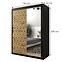 Schrank Heksagon 2 150 schwarz/Eiche artisan/spiegel,2