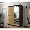 Schrank Heksagon 2 150 schwarz/Eiche artisan/spiegel,6