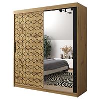 Schrank Heksagon 2 180 Eiche artisan/Eiche artisan/spiegel