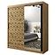 Schrank Heksagon 2 180 Eiche artisan/Eiche artisan/spiegel