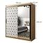 Schrank Heksagon 2 180 Eiche artisan/weiß/spiegel,2