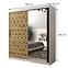 Schrank Heksagon 2 180 weiß/Eiche artisan/spiegel,2