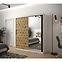 Schrank Heksagon 2 180 weiß/Eiche artisan/spiegel,6