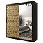 Schrank Heksagon 2 180 schwarz/Eiche artisan/spiegel