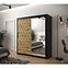 Schrank Heksagon 2 180 schwarz/Eiche artisan/spiegel,6