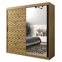 Schrank Heksagon 2 200 Eiche artisan/Eiche artisan/spiegel