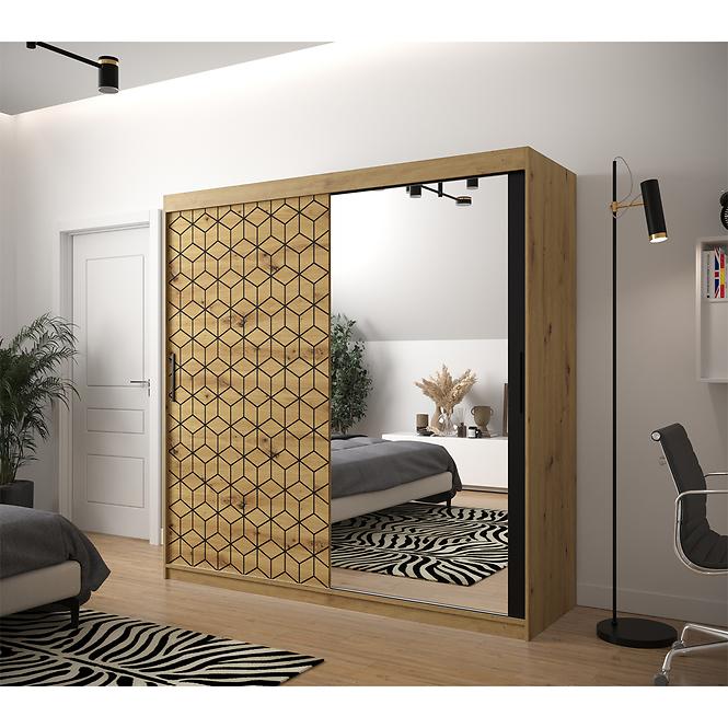 Schrank Heksagon 2 200 Eiche artisan/Eiche artisan/spiegel,6