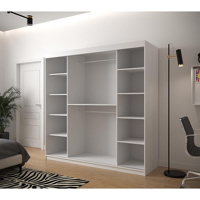 Schrank Heksagon 2 200 weiß/Eiche artisan/spiegel,4