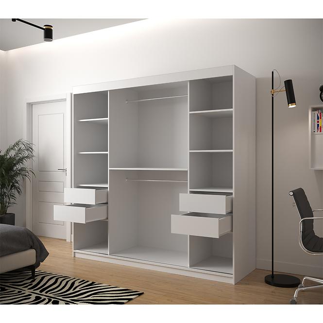 Schrank Heksagon 2 200 weiß/Eiche artisan/spiegel,5