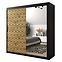 Schrank Heksagon 2 200 schwarz/Eiche artisan/spiegel