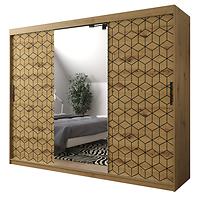 Schrank Heksagon 2 250 Eiche artisan/Eiche artisan/spiegel