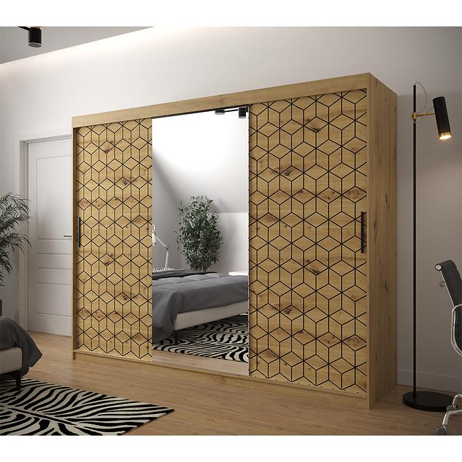 Schrank Heksagon 2 250 Eiche artisan/Eiche artisan/spiegel,6